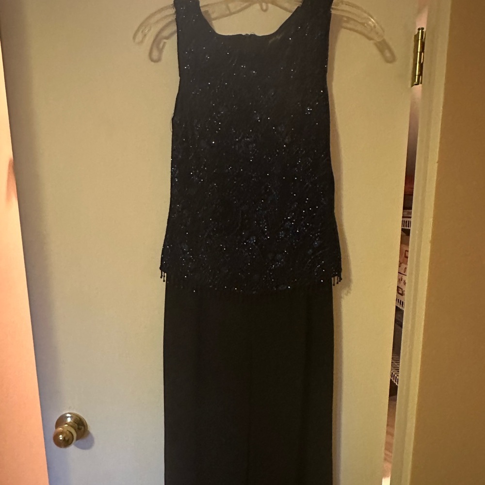 Dressy beaded jumpsuit.